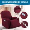 imageHVERSAILTEX Stretch Couch Cover Recliner Cover Electric Power Lift Recliner Chair Cover Fitted Standard Large Power Lift Recliner with Side Pocket Soft Thick JacquardSingle Seat GreyBurgundy