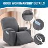 imageHVERSAILTEX Stretch Couch Cover Recliner Cover Electric Power Lift Recliner Chair Cover Fitted Standard Large Power Lift Recliner with Side Pocket Soft Thick JacquardSingle Seat GreyGrey