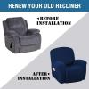 imageHVERSAILTEX Super Stretch Recliner Cover Recliner Couch Covers Recliner Chair Cover Form Fitted Non Slip Reclining Slipcovers for Standard Large Recliner Soft Thick 1 Pack BeigeNavy
