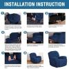imageHVERSAILTEX Super Stretch Recliner Cover Recliner Couch Covers Recliner Chair Cover Form Fitted Non Slip Reclining Slipcovers for Standard Large Recliner Soft Thick 1 Pack BeigeNavy