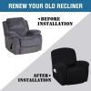 imageHVERSAILTEX Super Stretch Recliner Cover Recliner Couch Covers Recliner Chair Cover Form Fitted Non Slip Reclining Slipcovers for Standard Large Recliner Soft Thick 1 Pack BeigeBlack
