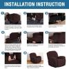 imageHVERSAILTEX Super Stretch Recliner Cover Recliner Couch Covers Recliner Chair Cover Form Fitted Non Slip Reclining Slipcovers for Standard Large Recliner Soft Thick 1 Pack BeigeChocolate