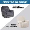 imageHVERSAILTEX Super Stretch Recliner Cover Recliner Couch Covers Recliner Chair Cover Form Fitted Non Slip Reclining Slipcovers for Standard Large Recliner Soft Thick 1 Pack BeigeIvory