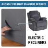 imageHVERSAILTEX Super Stretch Recliner Cover Recliner Couch Covers Recliner Chair Cover Form Fitted Non Slip Reclining Slipcovers for Standard Large Recliner Soft Thick 1 Pack BeigeGrey