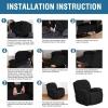 imageHVERSAILTEX Super Stretch Recliner Cover Recliner Couch Covers Recliner Chair Cover Form Fitted Non Slip Reclining Slipcovers for Standard Large Recliner Soft Thick 1 Pack BeigeBlack