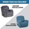 imageHVERSAILTEX Super Stretch Recliner Cover Recliner Couch Covers Recliner Chair Cover Form Fitted Non Slip Reclining Slipcovers for Standard Large Recliner Soft Thick 1 Pack BeigeDusty Blue