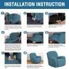 imageHVERSAILTEX Super Stretch Recliner Cover Recliner Couch Covers Recliner Chair Cover Form Fitted Non Slip Reclining Slipcovers for Standard Large Recliner Soft Thick 1 Pack BeigeStorm Blue