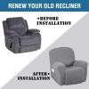 imageHVERSAILTEX Super Stretch Recliner Cover Recliner Couch Covers Recliner Chair Cover Form Fitted Non Slip Reclining Slipcovers for Standard Large Recliner Soft Thick 1 Pack BeigeDove