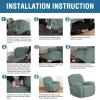 imageHVERSAILTEX Super Stretch Recliner Cover Recliner Couch Covers Recliner Chair Cover Form Fitted Non Slip Reclining Slipcovers for Standard Large Recliner Soft Thick 1 Pack BeigeSage