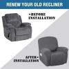 imageHVERSAILTEX Super Stretch Recliner Cover Recliner Couch Covers Recliner Chair Cover Form Fitted Non Slip Reclining Slipcovers for Standard Large Recliner Soft Thick 1 Pack BeigeGrey
