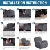 imageHVERSAILTEX Super Stretch Recliner Cover Recliner Couch Covers Recliner Chair Cover Form Fitted Non Slip Reclining Slipcovers for Standard Large Recliner Soft Thick 1 Pack BeigeGrey