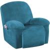 imageHVERSAILTEX Velvet Plush Recliner Chair Covers 1Piece for Reclining Chair Recliner Cover Feature Thick Luxury and Soft Fabric with Elastic Bottom AntiSlip Foams Attached GreyPeacock Blue