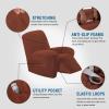 imageHVERSAILTEX Velvet Plush Recliner Chair Covers 1Piece for Reclining Chair Recliner Cover Feature Thick Luxury and Soft Fabric with Elastic Bottom AntiSlip Foams Attached GreyRust