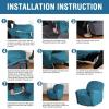 imageHVERSAILTEX Velvet Plush Recliner Chair Covers 1Piece for Reclining Chair Recliner Cover Feature Thick Luxury and Soft Fabric with Elastic Bottom AntiSlip Foams Attached GreyPeacock Blue