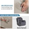 imageHVERSAILTEX Velvet Plush Recliner Chair Covers 1Piece for Reclining Chair Recliner Cover Feature Thick Luxury and Soft Fabric with Elastic Bottom AntiSlip Foams Attached GreyOatmeal