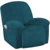 imageHVERSAILTEX Velvet Plush Recliner Chair Covers 1Piece for Reclining Chair Recliner Cover Feature Thick Luxury and Soft Fabric with Elastic Bottom AntiSlip Foams Attached GreyDeep Teal