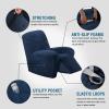 imageHVERSAILTEX Velvet Plush Recliner Chair Covers 1Piece for Reclining Chair Recliner Cover Feature Thick Luxury and Soft Fabric with Elastic Bottom AntiSlip Foams Attached GreyNavy