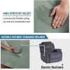 imageHVERSAILTEX Velvet Plush Recliner Chair Covers 1Piece for Reclining Chair Recliner Cover Feature Thick Luxury and Soft Fabric with Elastic Bottom AntiSlip Foams Attached GreySea Grass