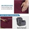imageHVERSAILTEX Velvet Plush Recliner Chair Covers 1Piece for Reclining Chair Recliner Cover Feature Thick Luxury and Soft Fabric with Elastic Bottom AntiSlip Foams Attached GreyWineBurgundy