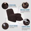 imageHVERSAILTEX Velvet Plush Recliner Chair Covers 1Piece for Reclining Chair Recliner Cover Feature Thick Luxury and Soft Fabric with Elastic Bottom AntiSlip Foams Attached GreyBrown
