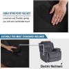 imageHVERSAILTEX Velvet Plush Recliner Chair Covers 1Piece for Reclining Chair Recliner Cover Feature Thick Luxury and Soft Fabric with Elastic Bottom AntiSlip Foams Attached GreyJet Black