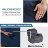 imageHVERSAILTEX Velvet Plush Recliner Chair Covers 1Piece for Reclining Chair Recliner Cover Feature Thick Luxury and Soft Fabric with Elastic Bottom AntiSlip Foams Attached GreyNavy