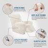 imageHVERSAILTEX Velvet Plush Recliner Chair Covers 1Piece for Reclining Chair Recliner Cover Feature Thick Luxury and Soft Fabric with Elastic Bottom AntiSlip Foams Attached GreyIvory