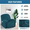 imageHVERSAILTEX Velvet Plush Recliner Chair Covers 1Piece for Reclining Chair Recliner Cover Feature Thick Luxury and Soft Fabric with Elastic Bottom AntiSlip Foams Attached GreyDeep Teal