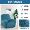 imageHVERSAILTEX Velvet Plush Recliner Chair Covers 1Piece for Reclining Chair Recliner Cover Feature Thick Luxury and Soft Fabric with Elastic Bottom AntiSlip Foams Attached GreyPeacock Blue