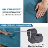 imageHVERSAILTEX Velvet Plush Recliner Chair Covers 1Piece for Reclining Chair Recliner Cover Feature Thick Luxury and Soft Fabric with Elastic Bottom AntiSlip Foams Attached GreyPeacock Blue