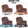 imageHVERSAILTEX Velvet Plush Recliner Chair Covers 1Piece for Reclining Chair Recliner Cover Feature Thick Luxury and Soft Fabric with Elastic Bottom AntiSlip Foams Attached GreyCaramel