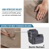 imageHVERSAILTEX Velvet Plush Recliner Chair Covers 1Piece for Reclining Chair Recliner Cover Feature Thick Luxury and Soft Fabric with Elastic Bottom AntiSlip Foams Attached GreyTaupe