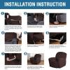 imageHVERSAILTEX Velvet Plush Recliner Chair Covers 1Piece for Reclining Chair Recliner Cover Feature Thick Luxury and Soft Fabric with Elastic Bottom AntiSlip Foams Attached GreyBrown