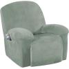 imageHVERSAILTEX Velvet Plush Recliner Chair Covers 1Piece for Reclining Chair Recliner Cover Feature Thick Luxury and Soft Fabric with Elastic Bottom AntiSlip Foams Attached GreySea Grass