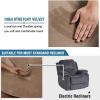 imageHVERSAILTEX Velvet Plush Recliner Chair Covers 1Piece for Reclining Chair Recliner Cover Feature Thick Luxury and Soft Fabric with Elastic Bottom AntiSlip Foams Attached GreyCamel