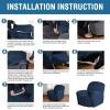 imageHVERSAILTEX Velvet Plush Recliner Chair Covers 1Piece for Reclining Chair Recliner Cover Feature Thick Luxury and Soft Fabric with Elastic Bottom AntiSlip Foams Attached GreyNavy