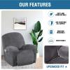 imageHVERSAILTEX Velvet Plush Recliner Chair Covers 1Piece for Reclining Chair Recliner Cover Feature Thick Luxury and Soft Fabric with Elastic Bottom AntiSlip Foams Attached GreyGrey