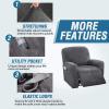imageHVERSAILTEX Velvet Stretch Recliner Couch Covers 6Pieces Recliner Loveseat Covers for 2 Cushion Couch Recliner Sofa Covers Reclining Slipcovers Form Fitted Thick Soft Washable GreyGrey