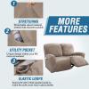 imageHVERSAILTEX Velvet Stretch Recliner Couch Covers 6Pieces Recliner Loveseat Covers for 2 Cushion Couch Recliner Sofa Covers Reclining Slipcovers Form Fitted Thick Soft Washable GreyTaupe