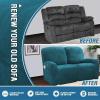 imageHVERSAILTEX Velvet Stretch Recliner Couch Covers 6Pieces Recliner Loveseat Covers for 2 Cushion Couch Recliner Sofa Covers Reclining Slipcovers Form Fitted Thick Soft Washable GreyDeep Teal