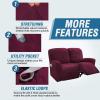 imageHVERSAILTEX Velvet Stretch Recliner Couch Covers 6Pieces Recliner Loveseat Covers for 2 Cushion Couch Recliner Sofa Covers Reclining Slipcovers Form Fitted Thick Soft Washable GreyWineBurgundy