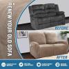imageHVERSAILTEX Velvet Stretch Recliner Couch Covers 6Pieces Recliner Loveseat Covers for 2 Cushion Couch Recliner Sofa Covers Reclining Slipcovers Form Fitted Thick Soft Washable GreyTaupe