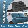 imageHVERSAILTEX Velvet Stretch Recliner Couch Covers 6Pieces Recliner Loveseat Covers for 2 Cushion Couch Recliner Sofa Covers Reclining Slipcovers Form Fitted Thick Soft Washable GreyPeacock Blue