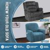 imageHVERSAILTEX Velvet Stretch Recliner Couch Covers 6Pieces Recliner Loveseat Covers for 2 Cushion Couch Recliner Sofa Covers Reclining Slipcovers Form Fitted Thick Soft Washable GreyPeacock Blue