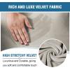 imageHVERSAILTEX Velvet Stretch Recliner Couch Covers 6Pieces Recliner Loveseat Covers for 2 Cushion Couch Recliner Sofa Covers Reclining Slipcovers Form Fitted Thick Soft Washable GreyOatmeal