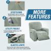 imageHVERSAILTEX Velvet Stretch Recliner Couch Covers 6Pieces Recliner Loveseat Covers for 2 Cushion Couch Recliner Sofa Covers Reclining Slipcovers Form Fitted Thick Soft Washable GreySea Grass