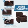 imageHVERSAILTEX Velvet Stretch Recliner Couch Covers 6Pieces Recliner Loveseat Covers for 2 Cushion Couch Recliner Sofa Covers Reclining Slipcovers Form Fitted Thick Soft Washable GreyBrown