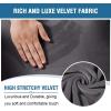imageHVERSAILTEX Velvet Stretch Recliner Couch Covers 6Pieces Recliner Loveseat Covers for 2 Cushion Couch Recliner Sofa Covers Reclining Slipcovers Form Fitted Thick Soft Washable GreyGrey