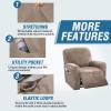 imageHVERSAILTEX Velvet Stretch Recliner Couch Covers 6Pieces Recliner Loveseat Covers for 2 Cushion Couch Recliner Sofa Covers Reclining Slipcovers Form Fitted Thick Soft Washable GreyTaupe