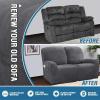 imageHVERSAILTEX Velvet Stretch Recliner Couch Covers 6Pieces Recliner Loveseat Covers for 2 Cushion Couch Recliner Sofa Covers Reclining Slipcovers Form Fitted Thick Soft Washable GreyGrey